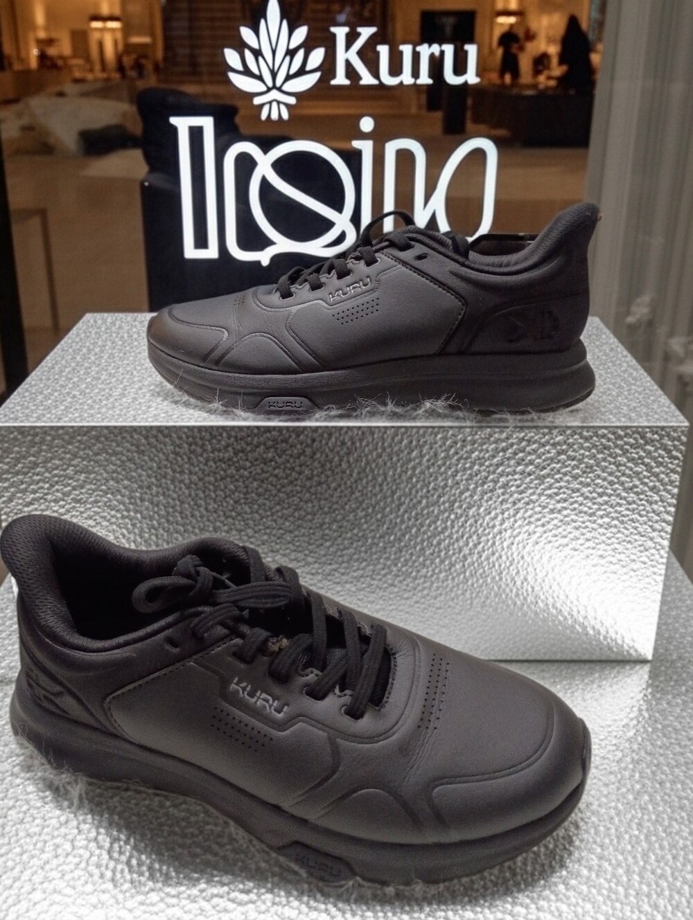 KURU Cloud Shift Black Leather Work Shoes Orthopedic Plantar Fascitis 8.5